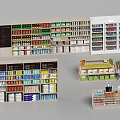 Multi Tier Display Shelves For Retail Supermarket Product Organization And Storage Solution
