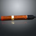 Brown Leather Wrapped Weapon With Gold Accent Black Tip And Red End Detail