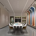 Modern Public Interior Space Featuring Circular Structure Green Curved Seating And Arched Doorway