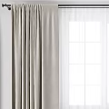 Modern Curtains With Light And Golden Bottom Panels For Double Window Decor
