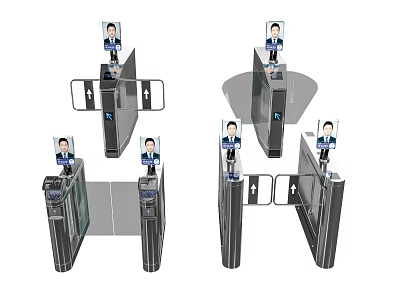 Smart Facial Recognition Turnstiles For Public Facility Access Control Systems 3d model
