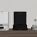 Smart Robotic Vacuum Cleaners With Charging Docks And Various Color Options 3d model