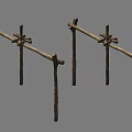 Wooden Clothes Hangers Made With Sticks And Rope Wrapped Simple Handcrafted Natural Style