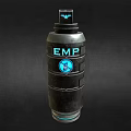 Black Cylindrical EMP Weapon Design With Glowing Blue Tactical Military Device