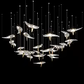 Silver Wing Shaped Illuminated Hanging Ornaments For Modern Indoor Ceiling Decor