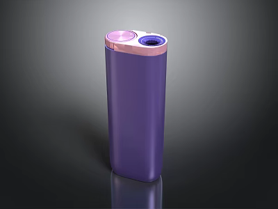 Purple Waste Bin With Pink Lid And Dual Openings For Home Use 3d model