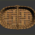 Handwoven Brown Storage Basket With Braided Design And Handle For Household Use