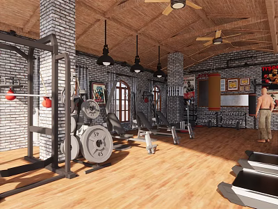 INDUSTRIAL LOFT GYM 3d model INDUSTRIAL LOFT GYM 3d model