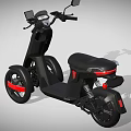 Modern Three Wheeled Motorcycle With Black Body And Red Accents Design