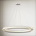 Modern Circular Pendant Light With Double Illuminated Rings For Contemporary Interior Lighting 3d model