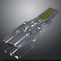 Futuristic Water Transport Vehicle With Sleek Silver Exterior And Yellow Accents