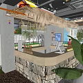 Tropical Bar Interior Design With Lush Green Plants And Cozy Seating Areas