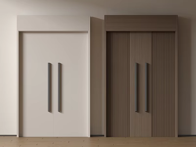Modern double-door swing door entry door security door top-to-top opposite door 3d model