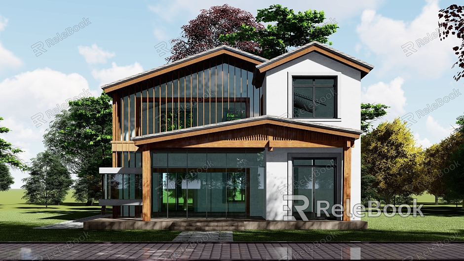 New Chinese style single-family villa model