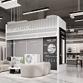 Modern Professional Air Conditioner Specialty Store With Complete Product Display And Elegant Front Reception Counter