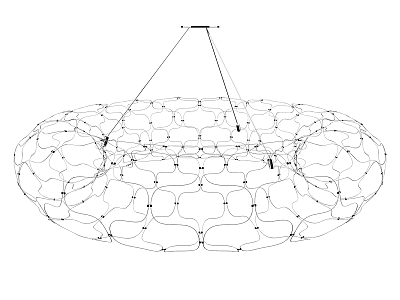 Modern Circular Chandelier With Intricate Geometric Netted Pattern For Contemporary Interior Design 3d model