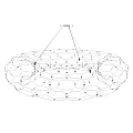 Modern Circular Chandelier With Intricate Geometric Netted Pattern For Contemporary Interior Design 3d model