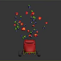 Red Sleigh Shaped Play Equipment With Colorful Gift Boxes And Festive Wheels