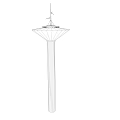 Slim Modern Tower With Circular Top Platform And Antenna Structure 3d model