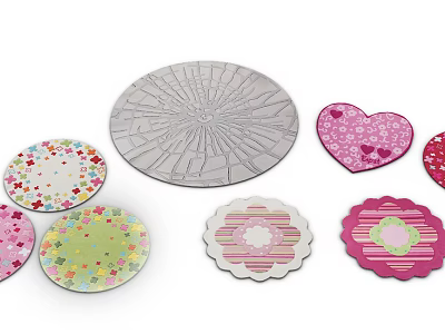 Colorful Round Carpet With Various Floral And Geometric Patterns For Home Decor 3d model