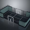 Small Indoor Football Field Toy Model With White Goal And Black Fence