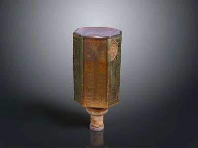 Geometric Shaped Decorative Metal Container With Intricate Carved Patterns For Daily Home Use 3d model
