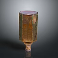 Geometric Shaped Decorative Metal Container With Intricate Carved Patterns For Daily Home Use