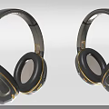 Stylish Over Ear Headphones Navy Blue Gold And Beige Wireless Design For Daily Use