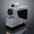 Silver Black Projection Monitoring Device With Lens And Stable Base For Security Surveillance