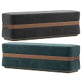 Modern Velvet Sofa Bench With Brown Strap Detail And Multiple Color Options