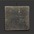Rustic Stone Storage Box with Red Handle for Home Living Essentials 3d model