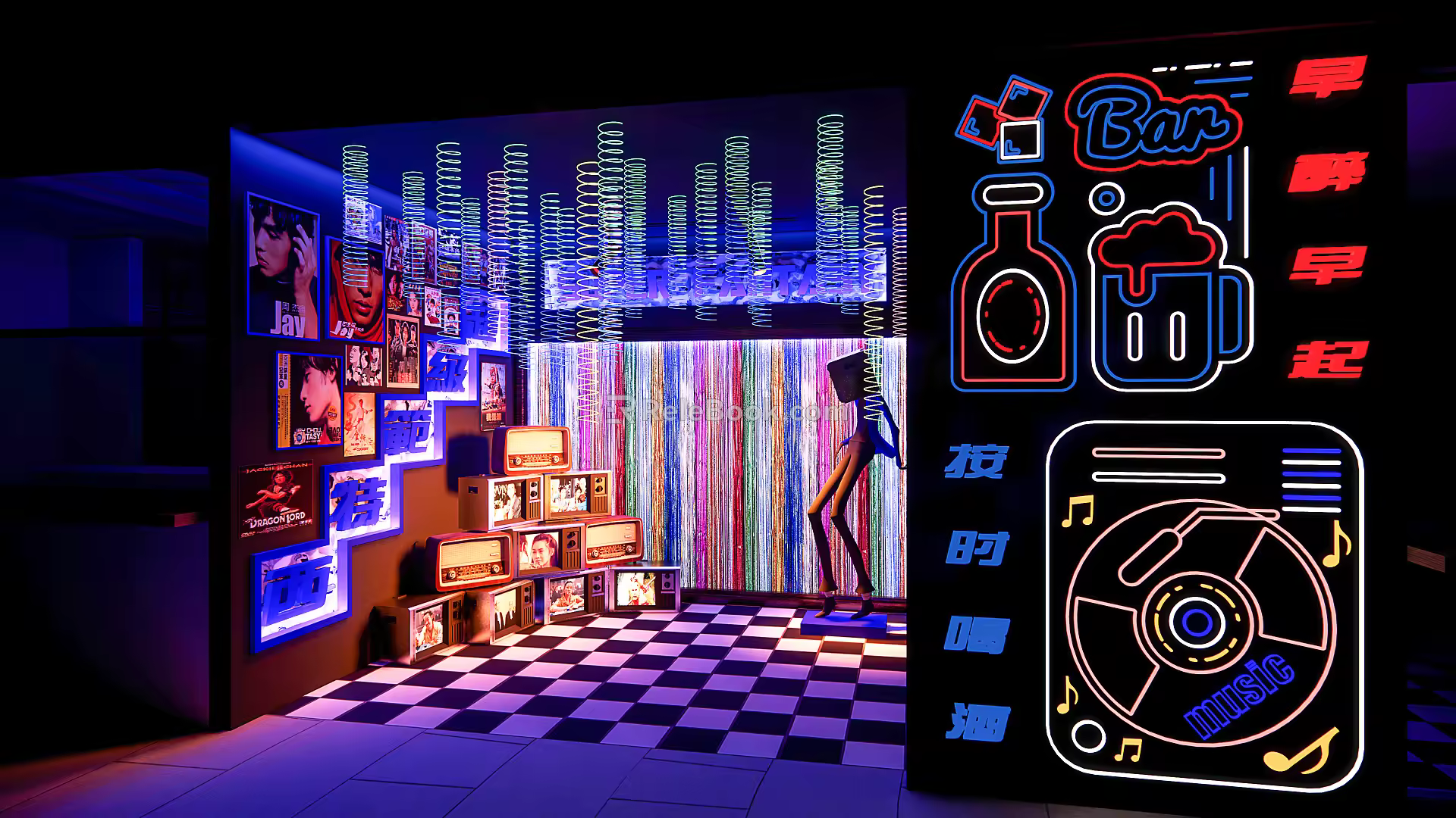 Retro Clear Bar Trend Clear Bar 3d model