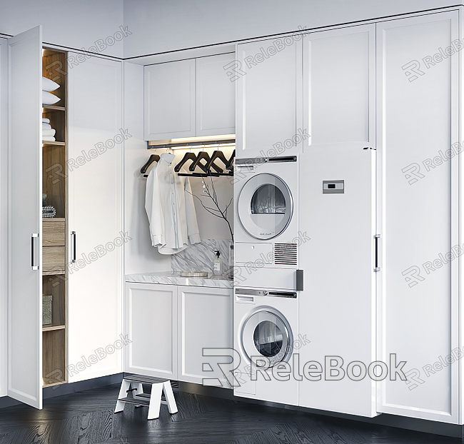 Modern Wardrobe Washing Machine Wardrobe Combination model