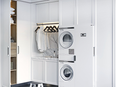 Modern Wardrobe Washing Machine Wardrobe Combination model