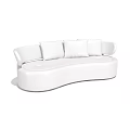Modern White Curved Leather Multi Person Sofa With Decorative Pillows 3d model
