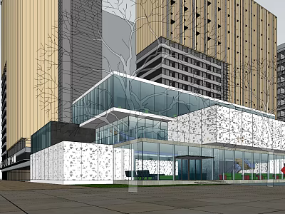 Modern Commercial Building High-rise Commercial Residence 3d model