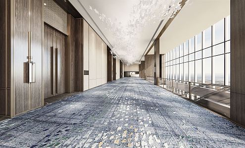 New Chinese Front Hall Hotel Ballroom Front Hall 3d model