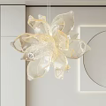 Modern Flower Shaped Transparent Amber Chandelier With Petal Design For Interior