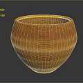 Decorative Orange Terracotta Pot With Geometric Pattern Design And Handcrafted Texture 3d model