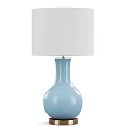 Modern Vase Shaped Table Lamp With Blue Base And White Lampshade 3d model