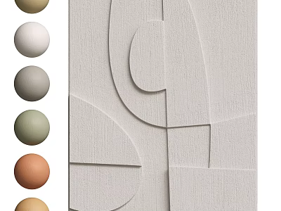 3D Geometric Wall Design With Soft Color Samples And Textured Surface 3d model