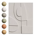 3D Geometric Wall Design With Soft Color Samples And Textured Surface
