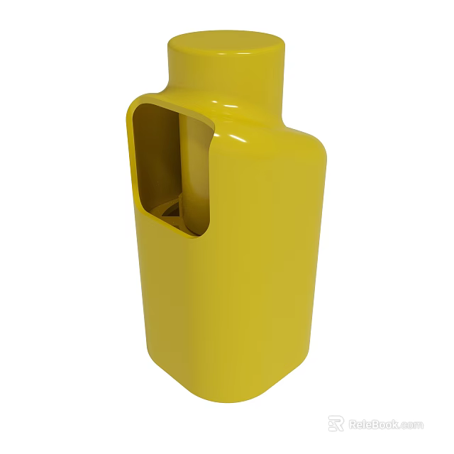 Functional Modern Yellow Plastic Container With Open Side Design For Home Use 3d model 
