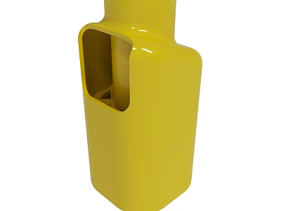 Functional Modern Yellow Plastic Container With Open Side Design For Home Use 3d model
