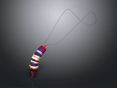 Fashionable Colorful Striped Pendant Necklace With Red Top And Unique Design 3d model
