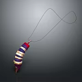 Fashionable Colorful Striped Pendant Necklace With Red Top And Unique Design