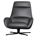 Black Leather Office Chair With Modern Design Curved Backrest And Comfortable Armrests