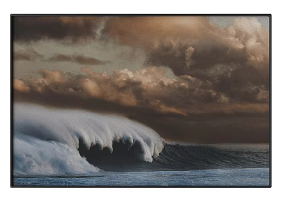 Ocean Wave Landscape Painting With Dramatic Sky And Clouds 3d model