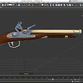 Vintage Flintlock Musket Featuring Wooden Stock Brass Accents And Metal Components