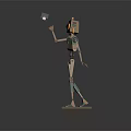 modern robot unicycle robot twin-wheeled robot 3d model